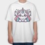 Unicorn Cat Kawaii Main Coon, Tricou Oversize Barbati (Unisex)