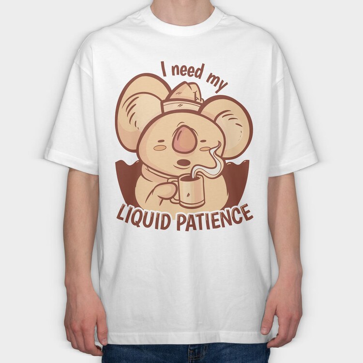 Awesome Liquid Patience Koala, Tricou Oversize Barbati (Unisex)