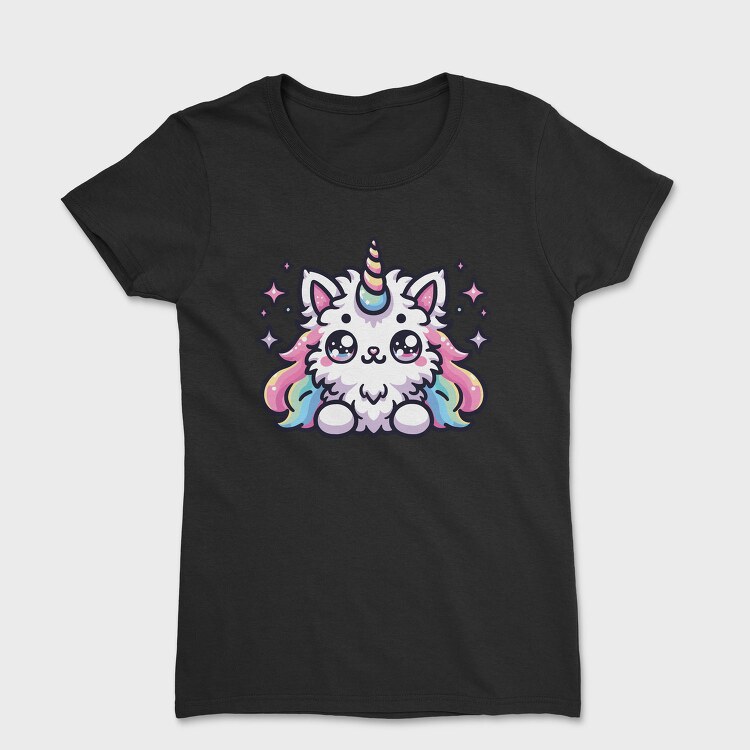 Unicorn Cat Kawaii Main Coon, Tricou Femei