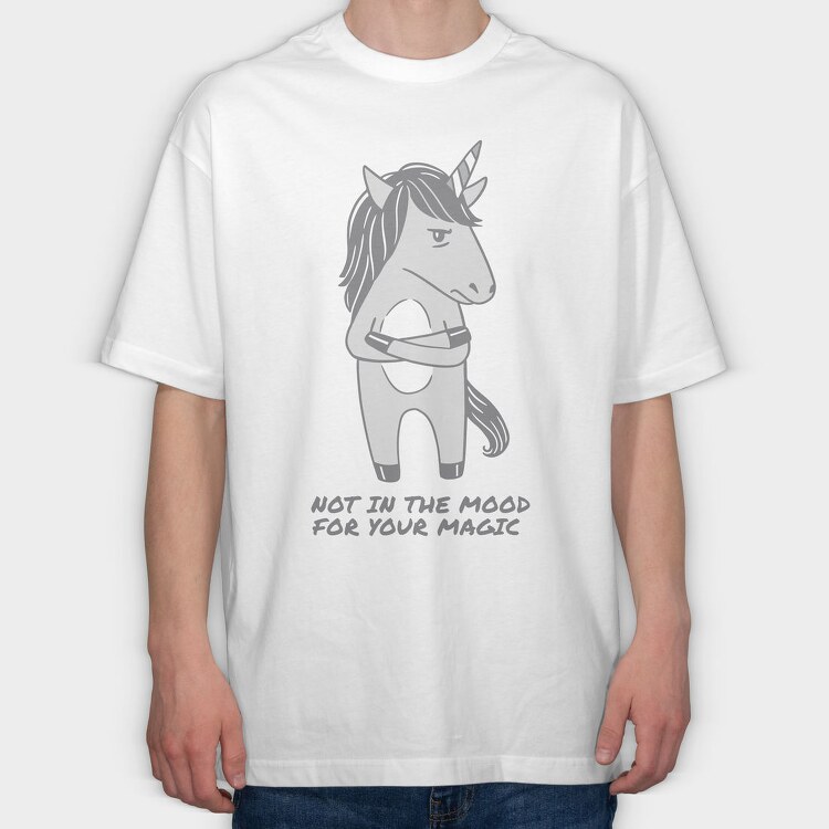 Unicorn Angry Mood, Tricou Oversize Barbati (Unisex)