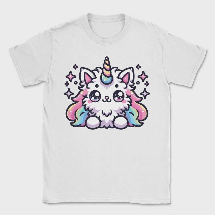 Unicorn Cat Kawaii Main Coon, Tricou Barbati (Unisex)