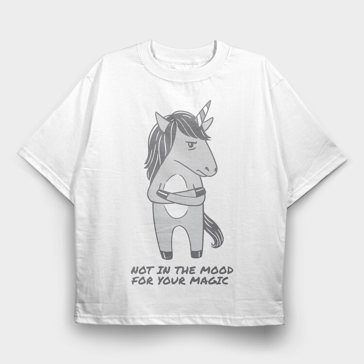 Unicorn Angry Mood, Tricou Oversize Barbati (Unisex)