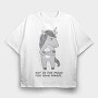 Unicorn Angry Mood, Tricou Oversize Barbati (Unisex)