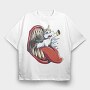 Unicorn And Monster Mouth Eaten, Tricou Oversize Barbati (Unisex)