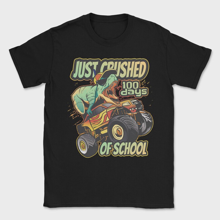 Awesome T Rex Monster Truck Dino School, Tricou Barbati (Unisex)