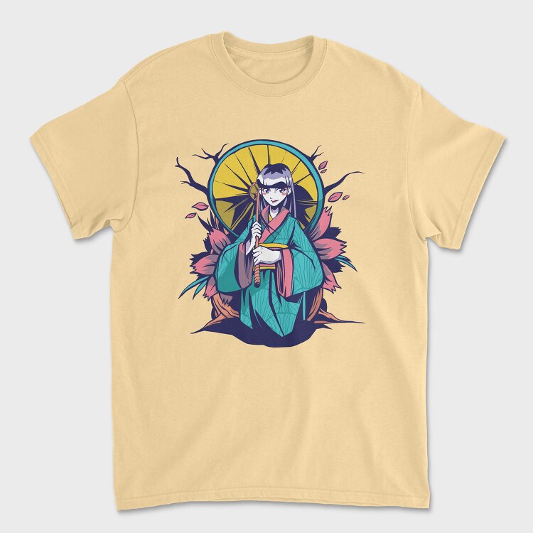 Umbrella Anime Girl, Tricou Barbati (Unisex)