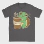 Turtle Drinking Cofffee, Tricou Barbati (Unisex)