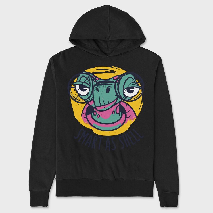 Turtle Animal With Glasses Smart Ass Hell, Hanorac Oversize Barbati (Unisex)