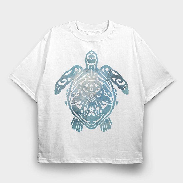 Turtle Animal Cut Out, Tricou Oversize Barbati (Unisex)