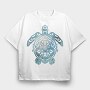 Turtle Animal Cut Out, Tricou Oversize Barbati (Unisex)