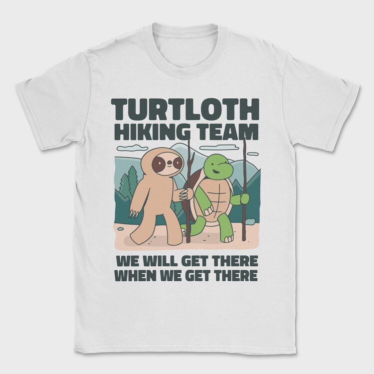 Turtle And Sloth Hiking Turtloth, Tricou Barbati (Unisex)