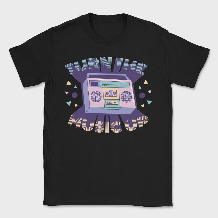 Turn The Music Up Vaporwave Radio, Tricou Barbati (Unisex)