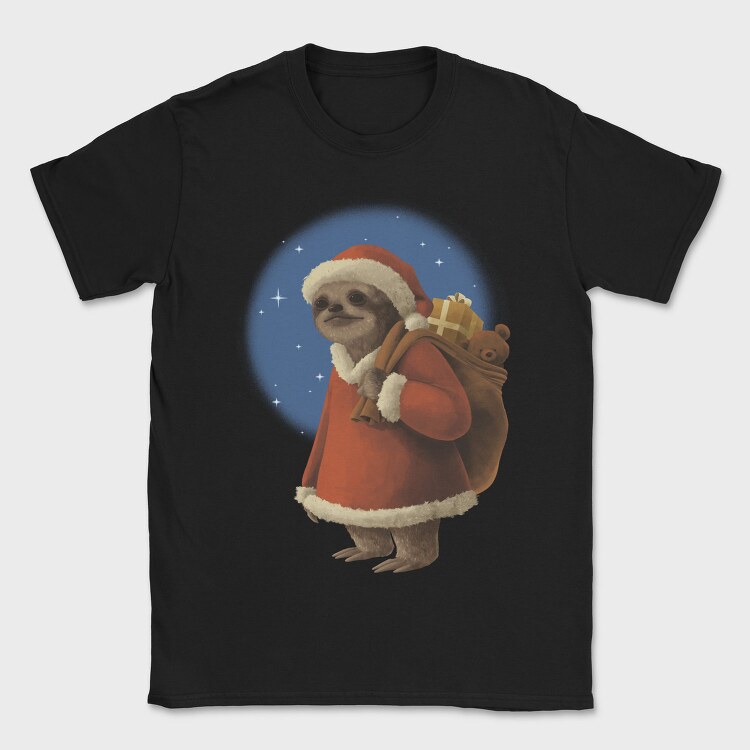 Sloth Santa Claus In Christmas, Tricou Barbati (Unisex)