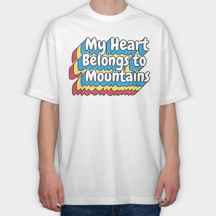 Mountain Lover Lettering, Tricou Oversize Barbati (Unisex)