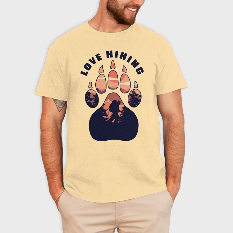 Love Hiking Bear Paw, Tricou Barbati (Unisex)