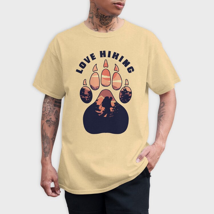 Love Hiking Bear Paw, Tricou Barbati (Unisex)