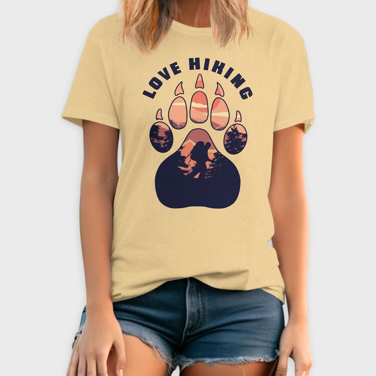 Love Hiking Bear Paw, Tricou Barbati (Unisex)