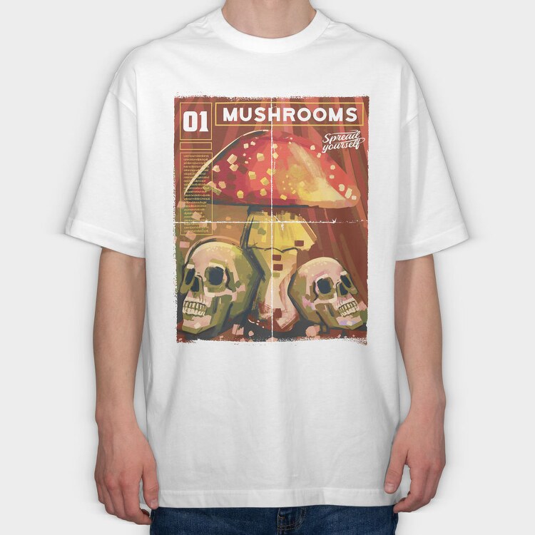 Mushrooms Magazine One Mushroom, Tricou Oversize Barbati (Unisex)