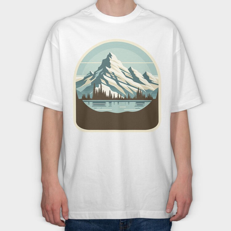 Mountain Landscape, Tricou Oversize Barbati (Unisex)