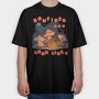 Mushroom Characters Bonfire Camping, Tricou Oversize Barbati (Unisex)
