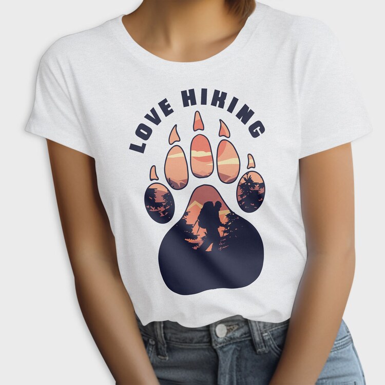 Love Hiking Bear Paw, Tricou Femei