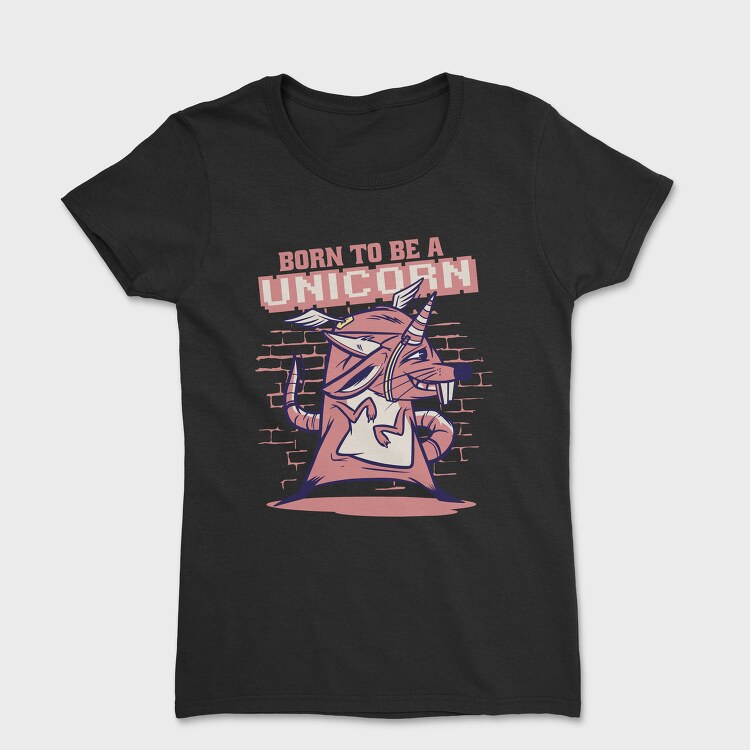 Mouse With Unicorn Horn And Wings, Tricou Femei