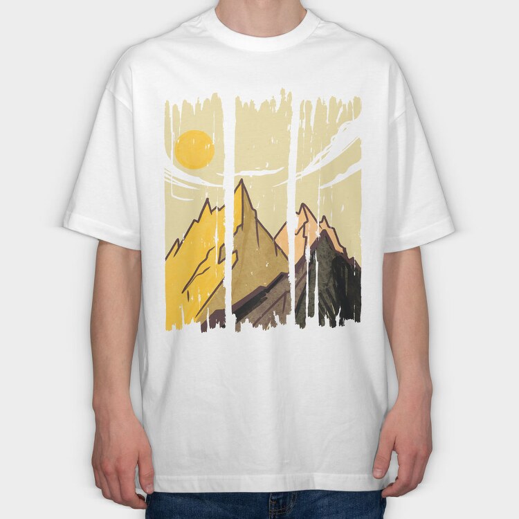 Mountain Landscape Strokes, Tricou Oversize Barbati (Unisex)