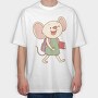 Mouse School Buddy, Tricou Oversize Barbati (Unisex)
