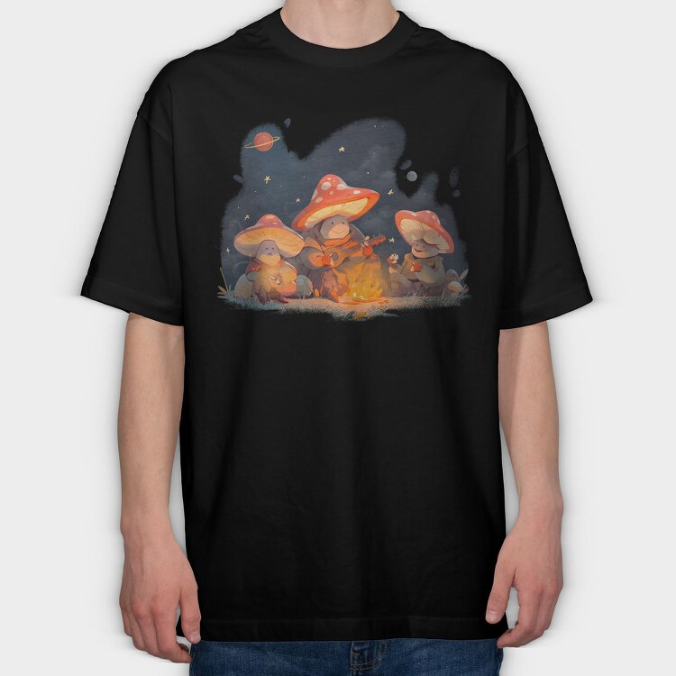 Mushroom Camping Fantasy, Tricou Oversize Barbati (Unisex)