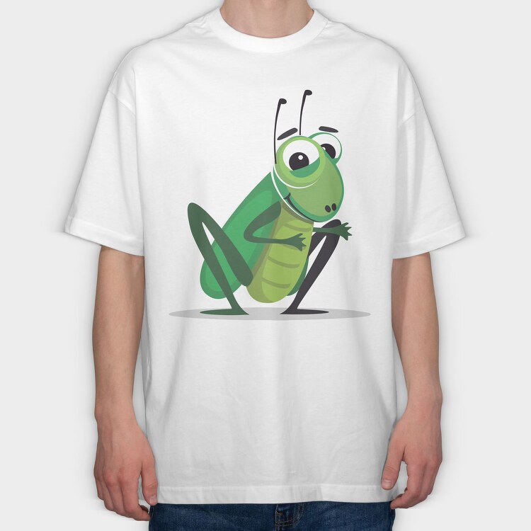 Grasshopper Smile, Tricou Oversize Barbati (Unisex)