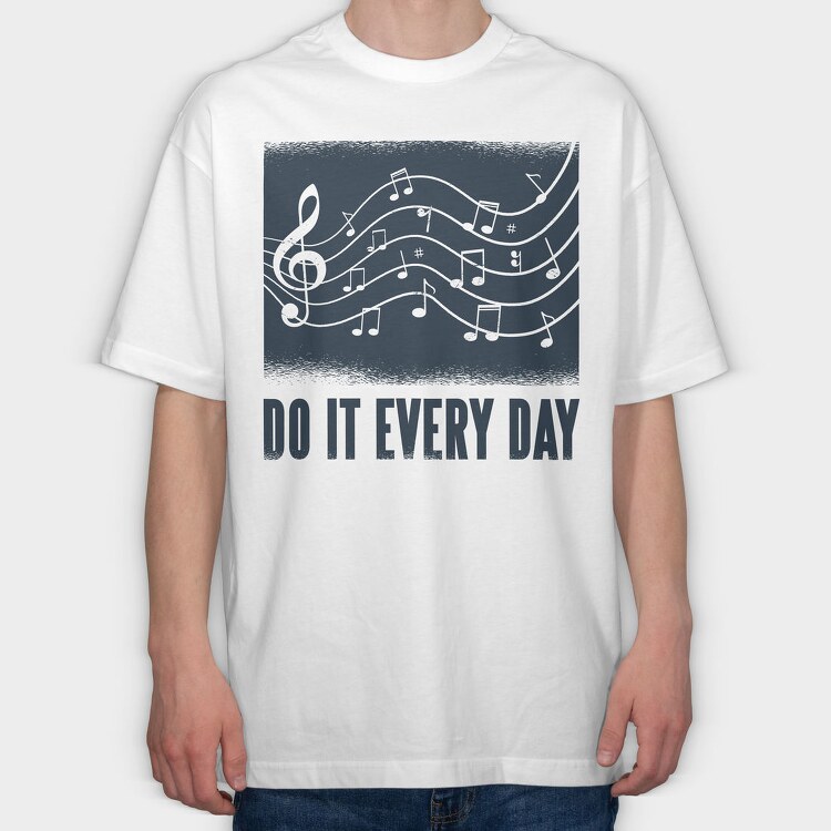 Music Text, Tricou Oversize Barbati (Unisex)