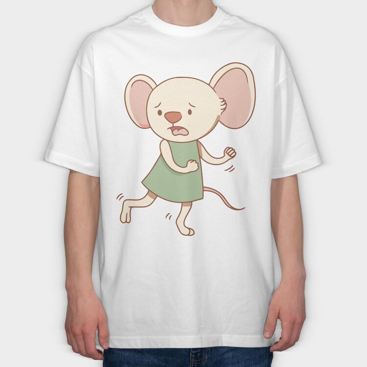 Mouse Run, Tricou Oversize Barbati (Unisex)