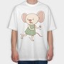 Mouse Run, Tricou Oversize Barbati (Unisex)