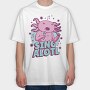 Music Funny Quote Axolotl Sing Alotl, Tricou Oversize Barbati (Unisex)