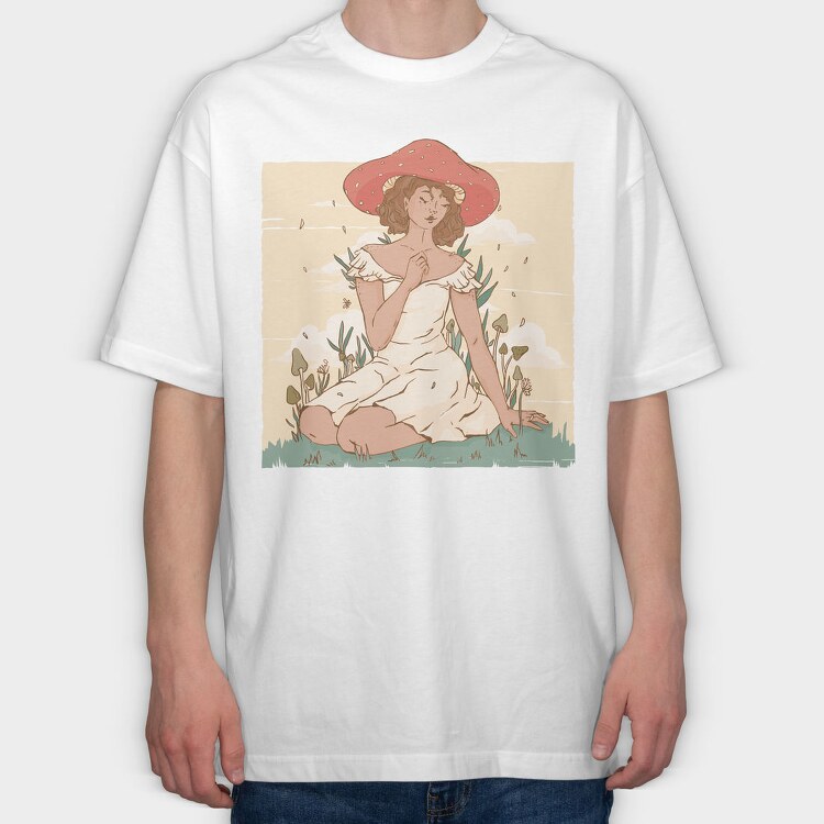 Mushroom Lady, Tricou Oversize Barbati (Unisex)