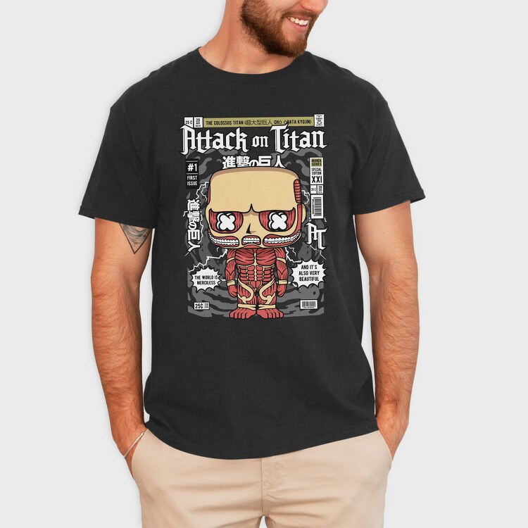 Attack Titan Pop Art, Tricou Barbati (Unisex)