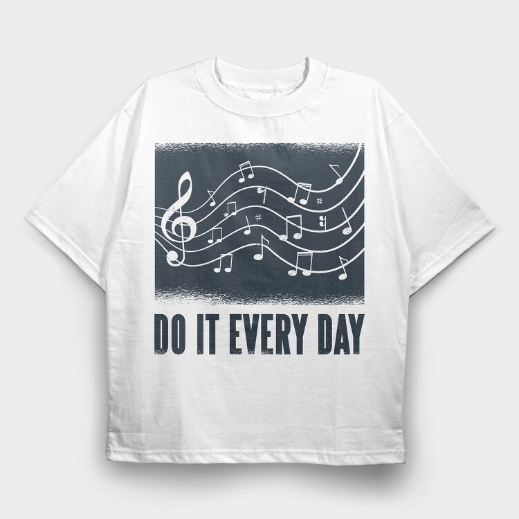 Music Text, Tricou Oversize Barbati (Unisex)
