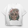 Mushroom Skull Flora, Tricou Oversize Barbati (Unisex)