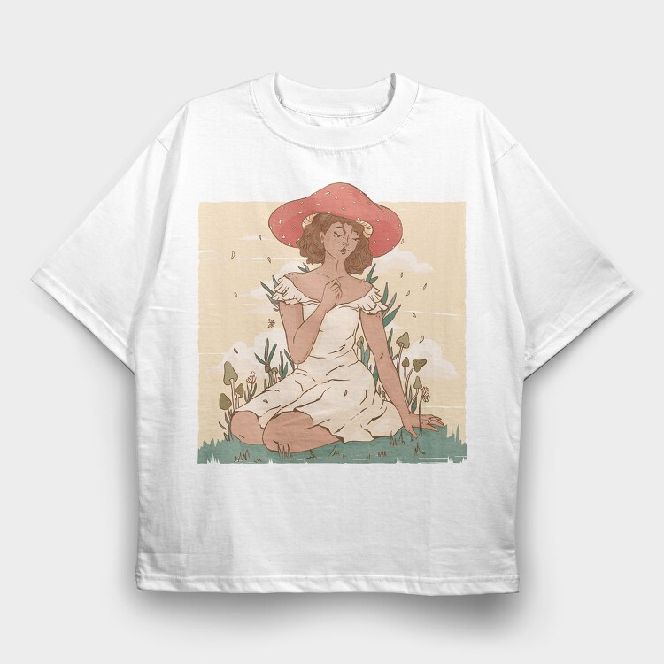 Mushroom Lady, Tricou Oversize Barbati (Unisex)