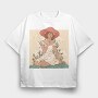 Mushroom Lady, Tricou Oversize Barbati (Unisex)