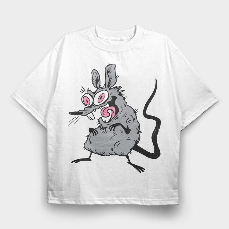 Mousey Mouse, Tricou Oversize Barbati (Unisex)
