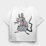 Mousey Mouse, Tricou Oversize Barbati (Unisex)