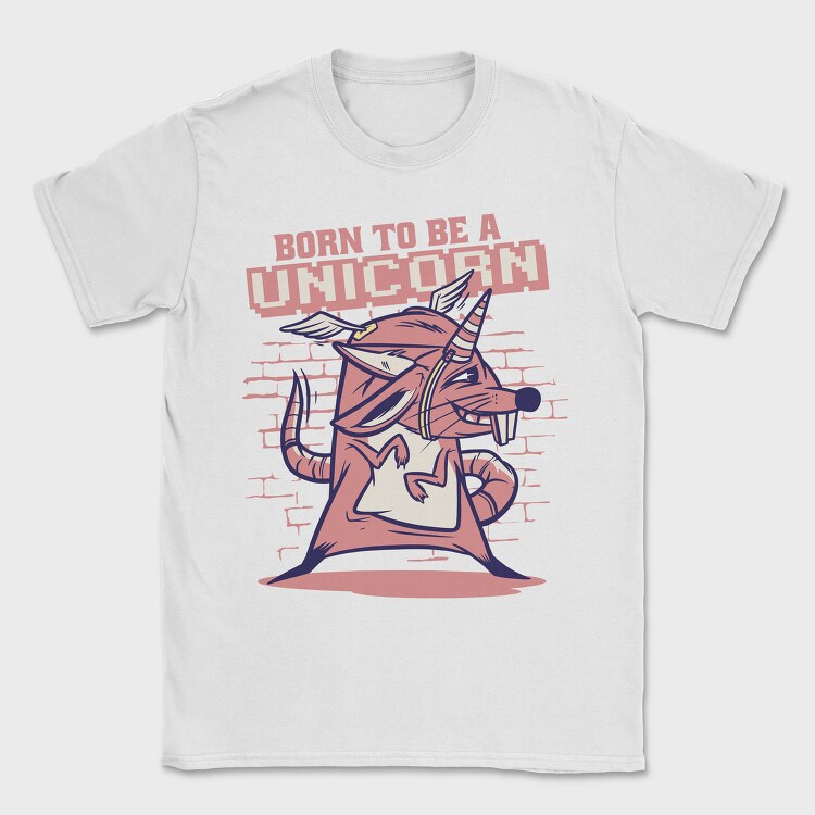 Mouse With Unicorn Horn And Wings, Tricou Barbati (Unisex)