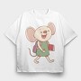 Mouse School Buddy, Tricou Oversize Barbati (Unisex)