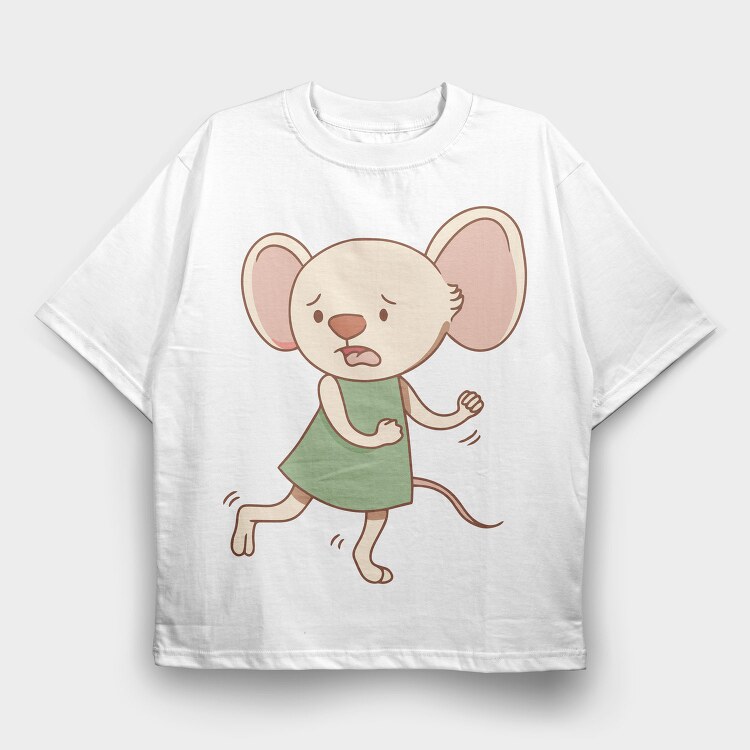 Mouse Run, Tricou Oversize Barbati (Unisex)