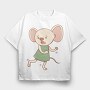 Mouse Run, Tricou Oversize Barbati (Unisex)
