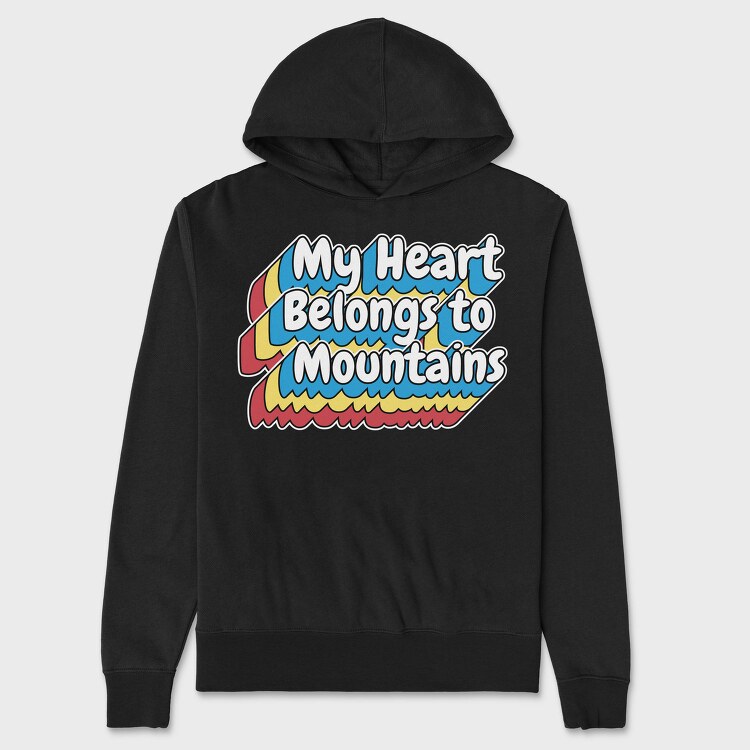 Mountain Lover Lettering, Hanorac Oversize Barbati (Unisex)