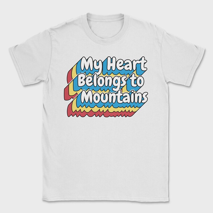 Mountain Lover Lettering, Tricou Barbati (Unisex)