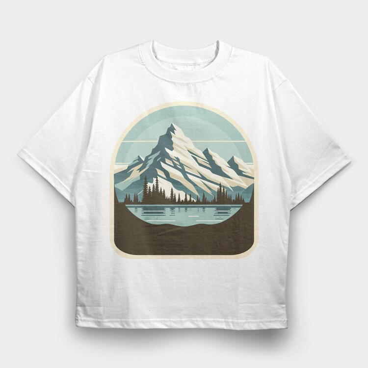 Mountain Landscape, Tricou Oversize Barbati (Unisex)