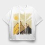 Mountain Landscape Strokes, Tricou Oversize Barbati (Unisex)